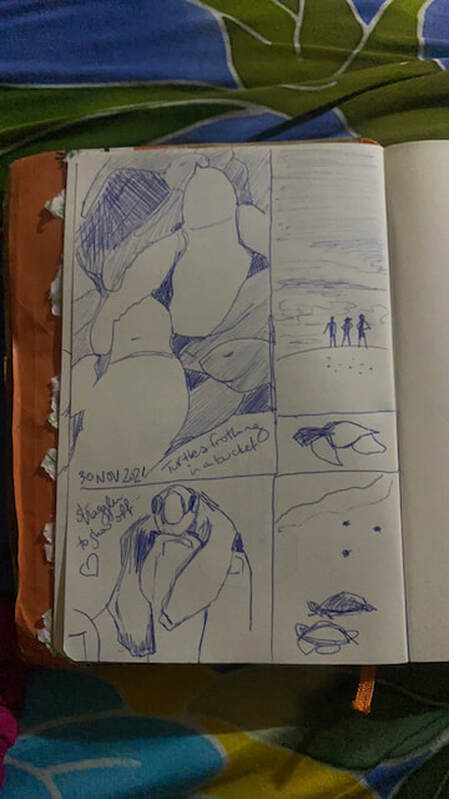 sketches-turtle-release-beach-ink-AngelineMartinez-costa-rica
