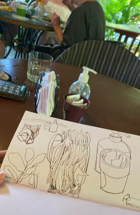 sketch-restaurant-table-napkins-hand-sanitizer-sugar-leaves-straw-by-AngelineMartinez